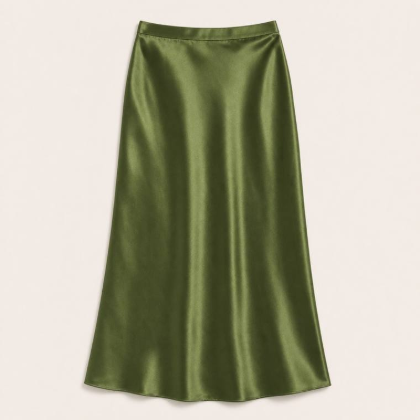 Satijnen rok groen