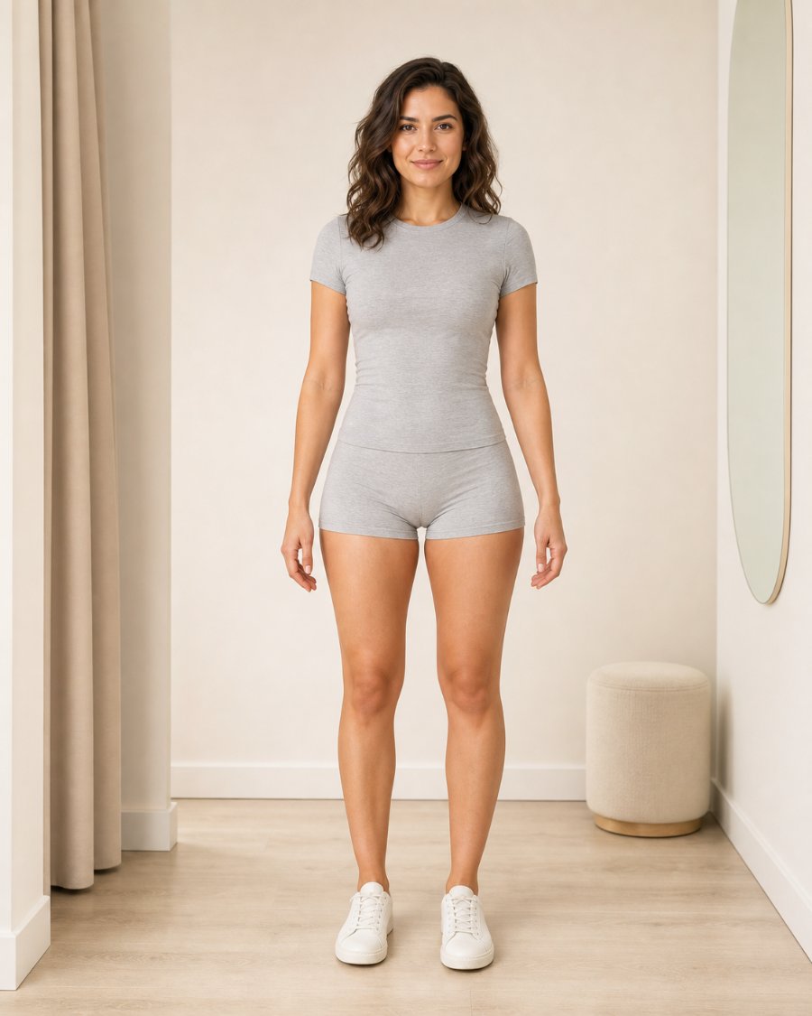 Klant past virtueel kleding