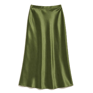 Satijnen rok groen
