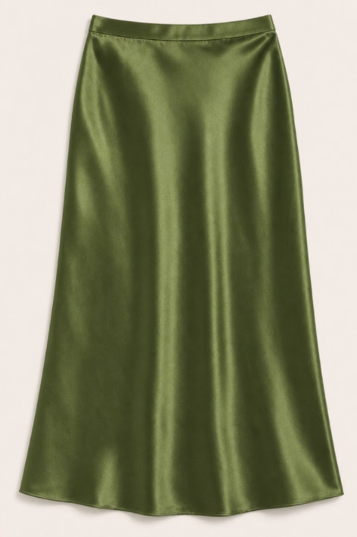 Groene satijnen rok
